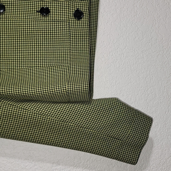 Renlyn New York Green&Black Checkered Short Long Sleeve Jacket Sz. 8 Petite - Picture 2 of 12